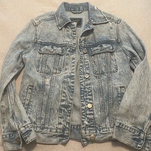A&F oversized Distressed jean jacket. Runs big